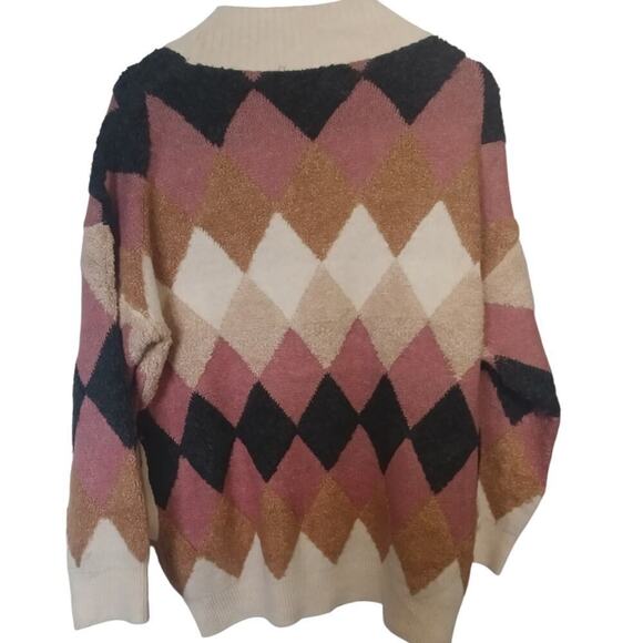 Lysticle Argyle Sweater Multicolored Small - Picture 3 of 5